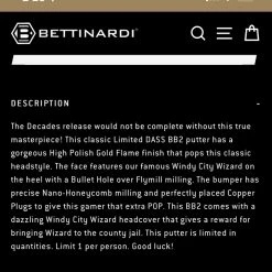 Bettinardi BB2 Limited Dass -Golf Clubs Store IMG202208110228203313752365475